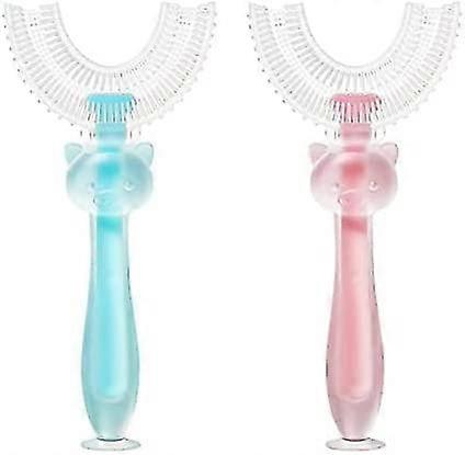 2pc children's u-shaped toothbrush,silicone(children ages 6-12)