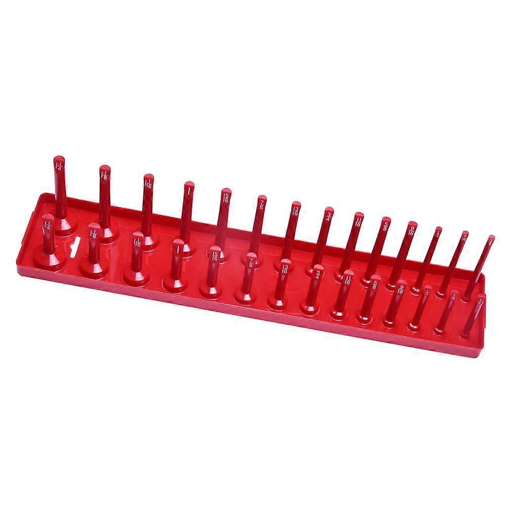 Metric Socket Tray Rack Holder Storage Tool Organizer 0.5inch Red