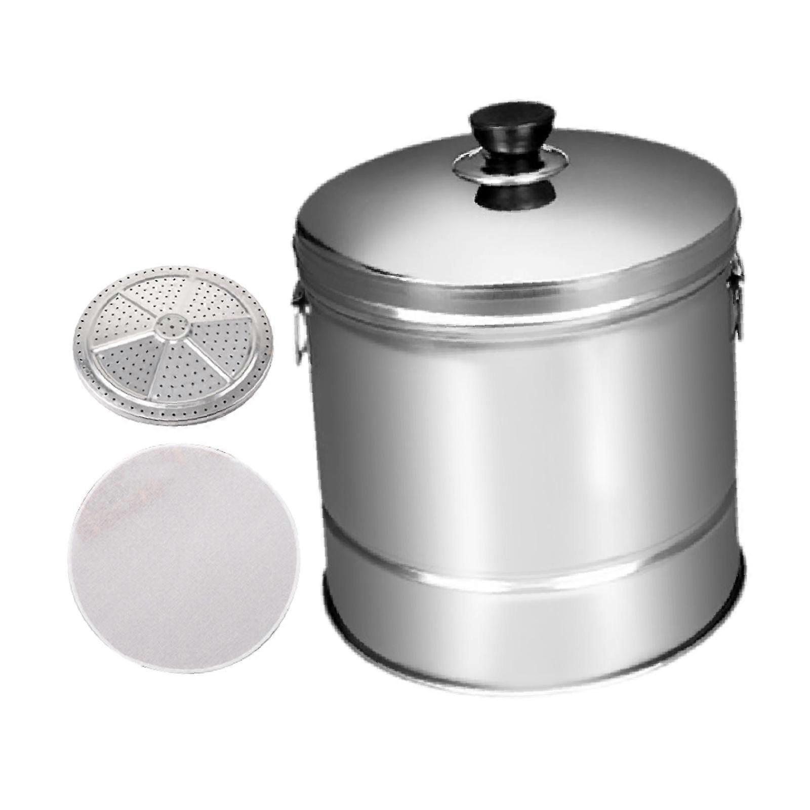 Rustfrit stål risdamper med indsat dræningskurv Ris dampspand S