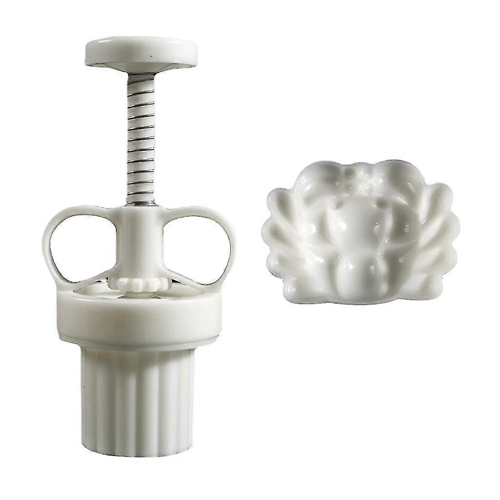 Crab Shape Mooncake Mold Set 20g Moon Cake Mold With Reusable Stamps (white)