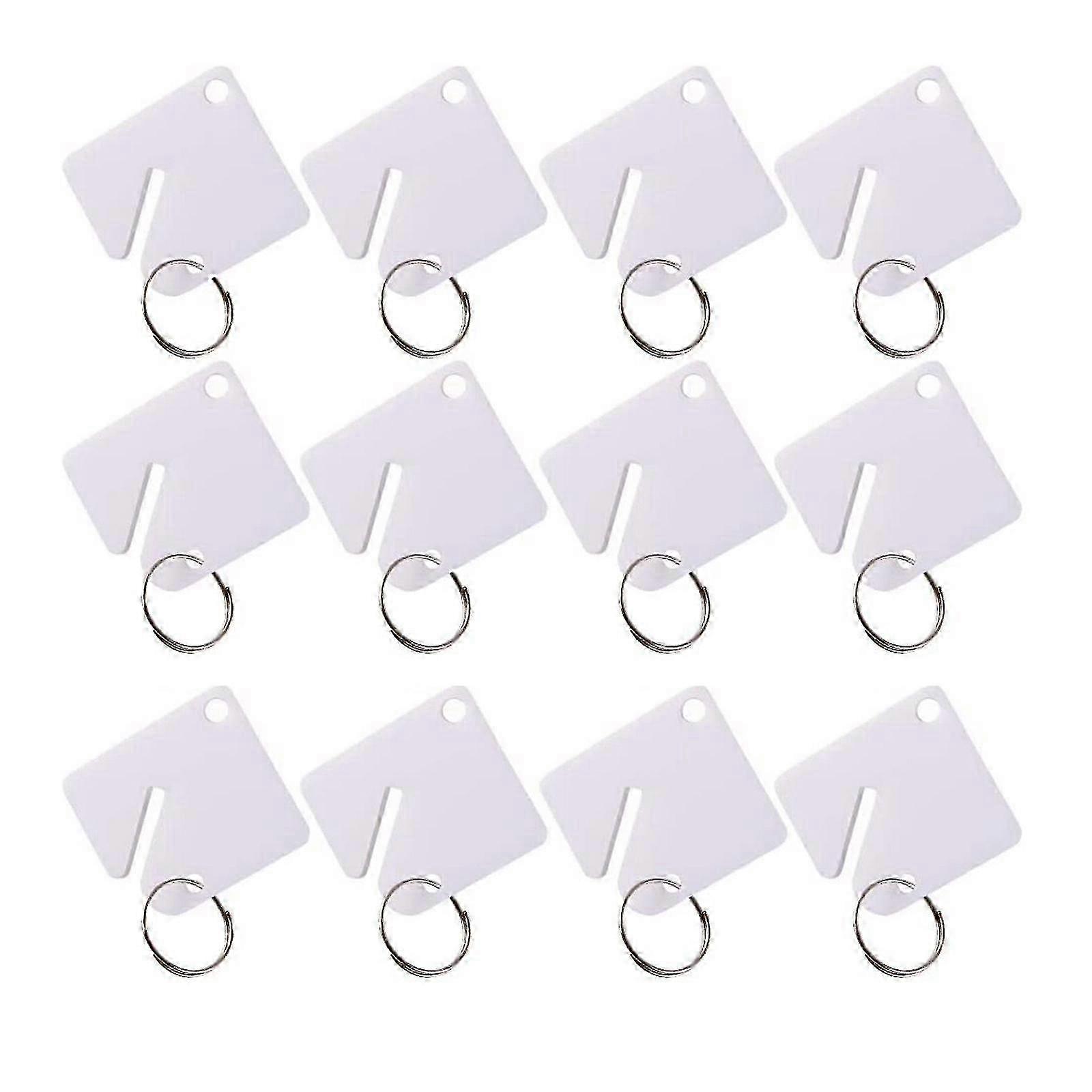 60 Pcs Square Slotted Cabinet For Key Tag With Hook Write-on Tags Round Split Ring-In Stock
