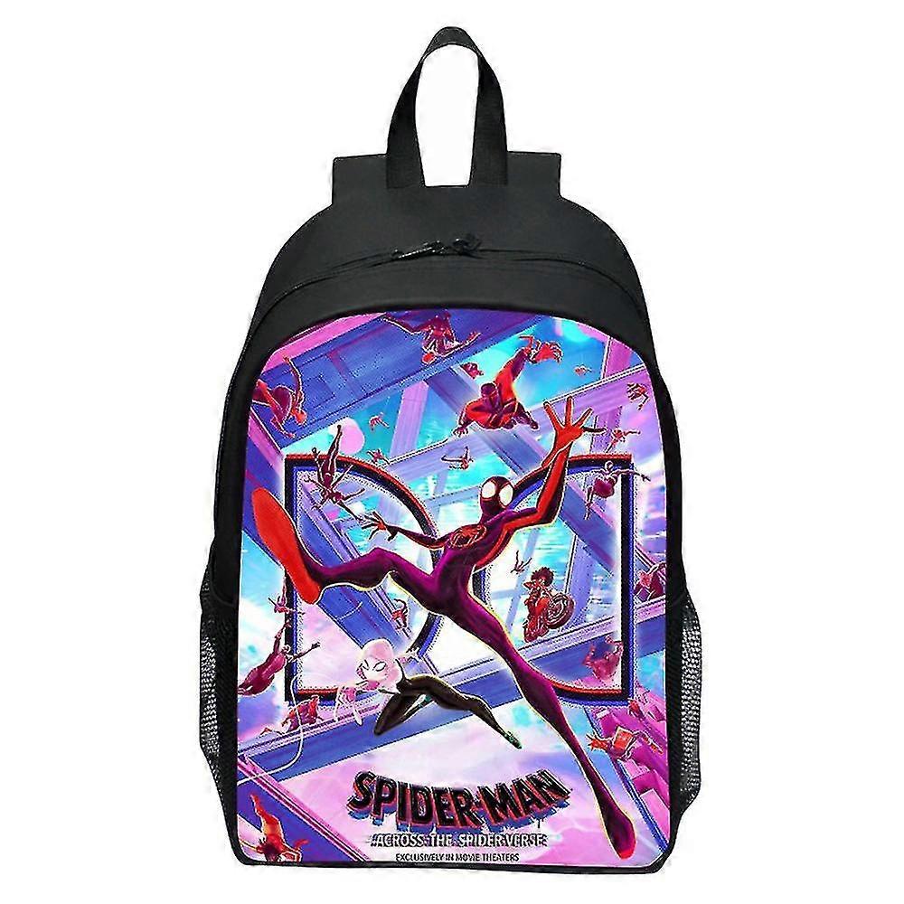 Kids Boys Spider-man Across The Spider-verse Backpack Large Capacity School Bag Rucksack