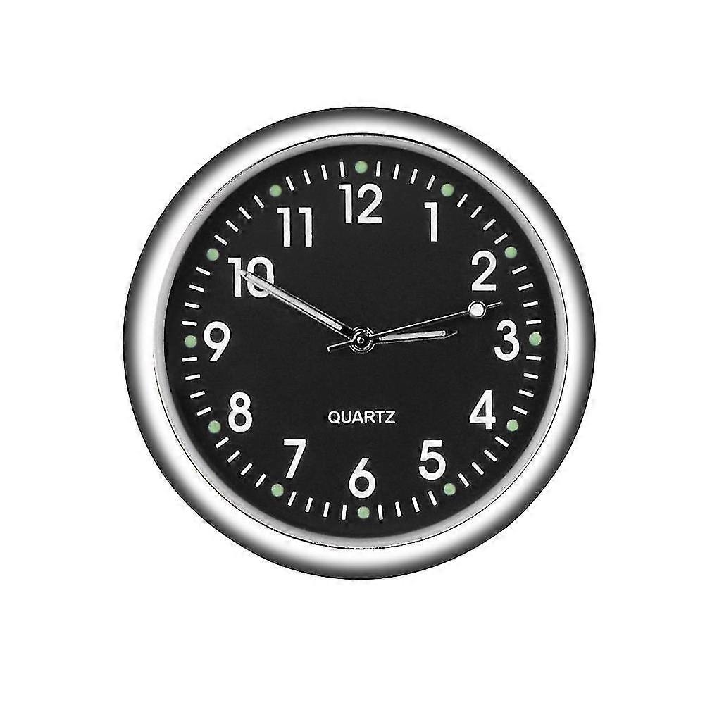 Analog Accurate Car Clock Practical Decoration Luminous Self Adhesive Mini Round