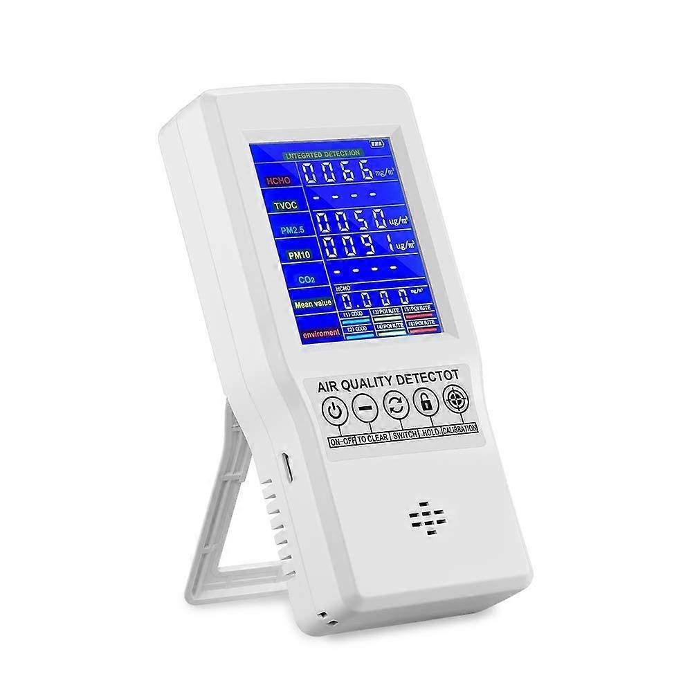 BIAOLING Air Quality Monitor Accurate CO2 Formaldehyde (HCHO) TVOC PM2.5/PM10 Tester Multifunctional Air Gas Detector with Real-Time Data and Average