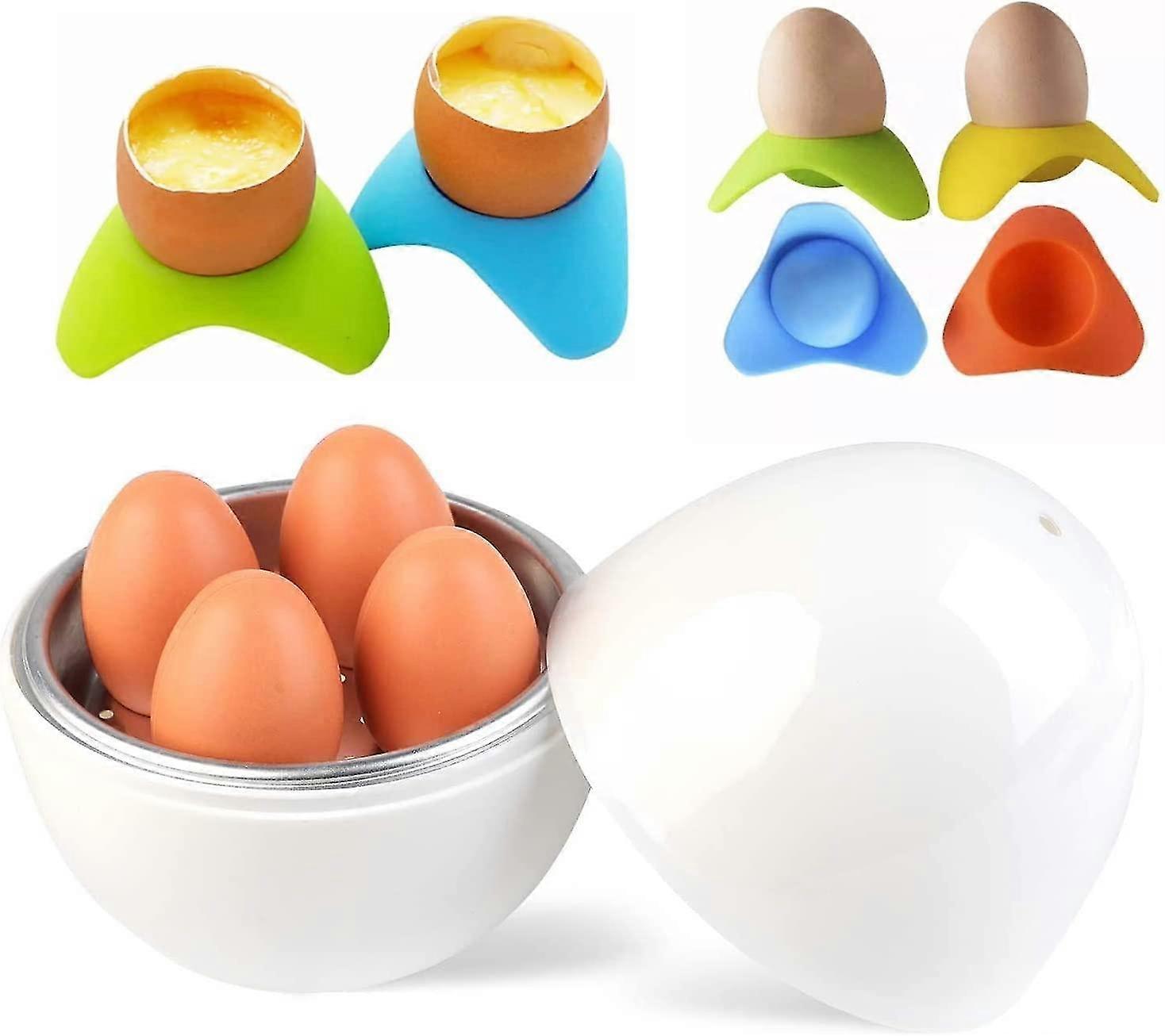 Microwave Egg Cooker Boiler + 4 Silicone Egg Cup Holders