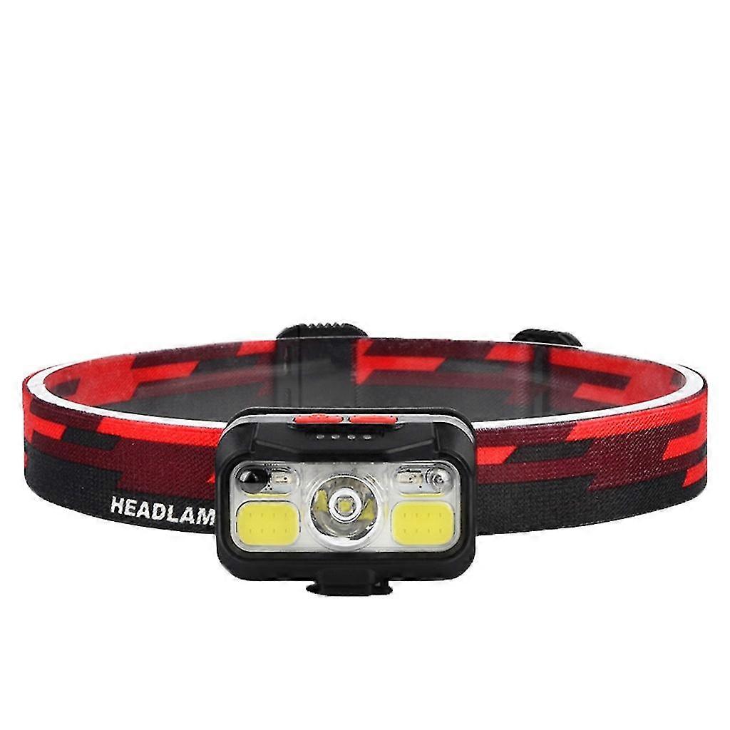 Led Induction Small Headlight Reachargable Lamp Light Head-mounted Mini Flashlig