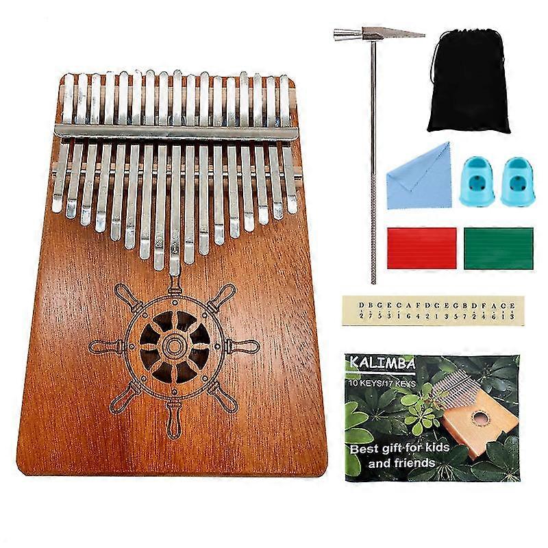 Thumb Piano 17 Keys, Portable Mbira Finr Piano W/protective Case, Fast To Learn Song, All In Kit