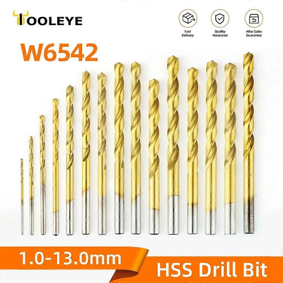 1.0-13.0mm Titanium Coated Twist Drill Bit High Quality HSS 6542 Drill Bits Set Drill Bit For Wood/Metal Hole Cutter Power Tools