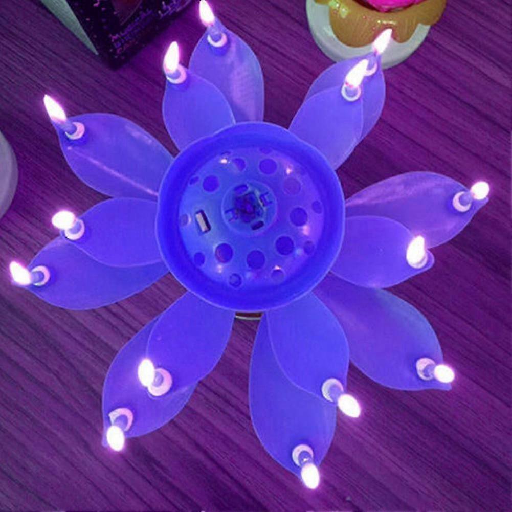 Περιστρεφόμενη Μουσική Lotus Cake Candle - Διακόσμηση Πάρτι Γενεθλίων