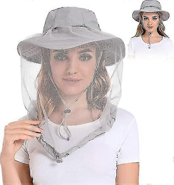 Mosquito Head Net Hat - Bug Cap Upf 50 + Protezione solare con rete nascosta per l'apicoltura Escursionismo Uomini e donne