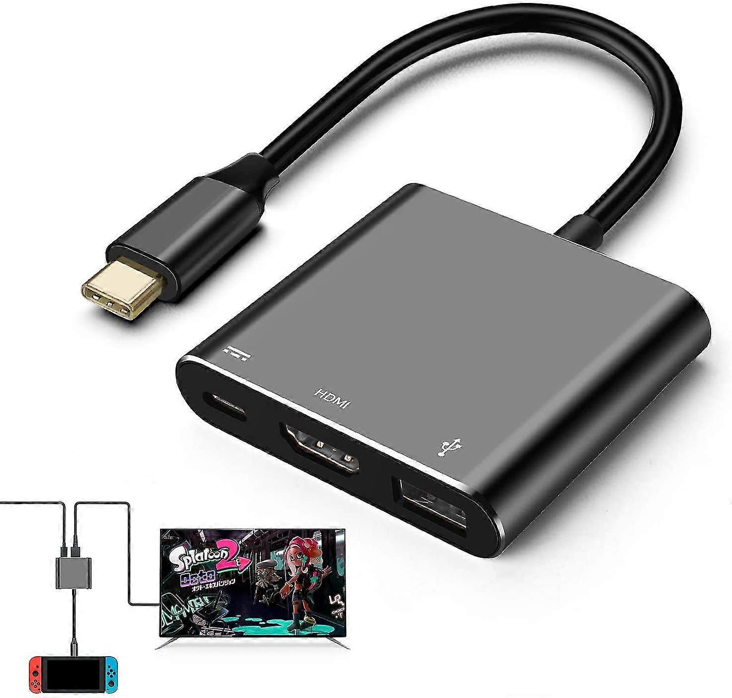 Switch Hdmi Adapter Hub Dock, Portable Tv Docking Station For Nintendo Switch, With Usb/type C Port Compatible With Samsung Dex Mode/macbook/ipad Pro