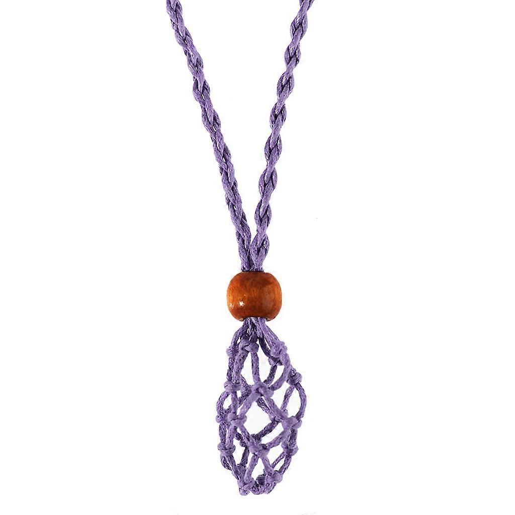 Collier Vide Porte-Pierre Vide Support Tressé Net Sac Pendentif Corde