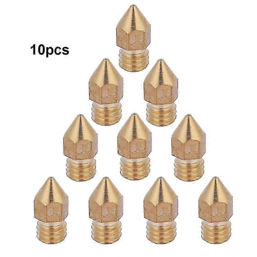 10 Stück MK8 Messing-Extruderdüse 1,75 mm 0,4 mm für CR-10 A8 3D-Drucker