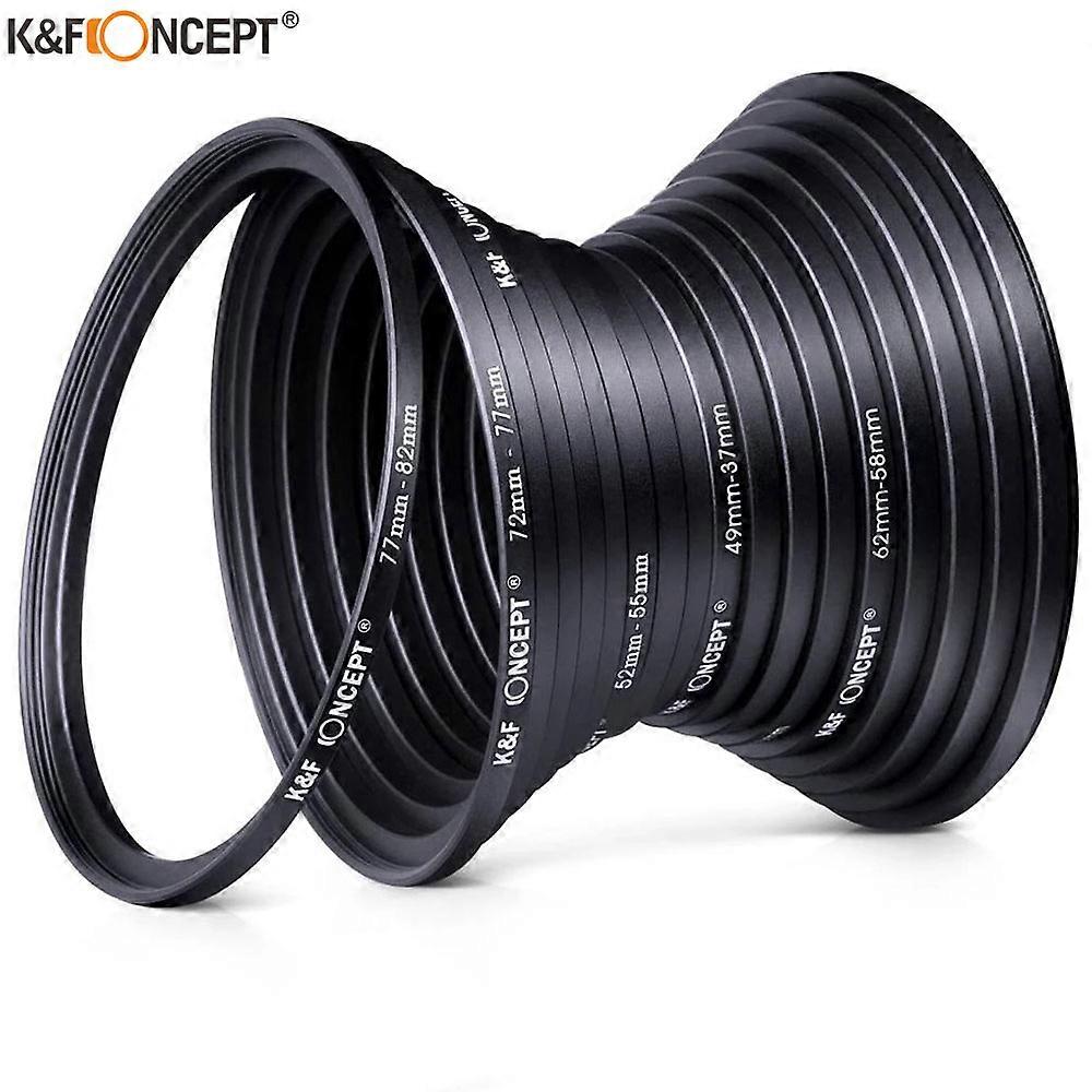 CONCEPT  18pcs Camera Lens Filter Step Up/Down Adapter Ring Set 37-82mm 82-37mm for Canon Nikon Sony DSLR Camera Lens