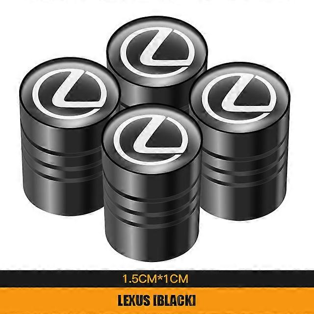 4Pcs bil metall dekk luftventilhetter for Lexus IS250 IS200 CT200h GS300 LS430 RX450h LX570 IS300 ES RX LS IS NX CT LX UX LC RC LM sjenert