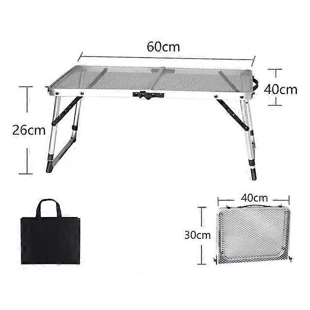 BlackFolding Tables Outdoor Camping PorFolding Tables Ultra-Light Aluminum Alloy Binaural Iron Grid Frame Height AdjusFolding Tables Coffee Folding Ta