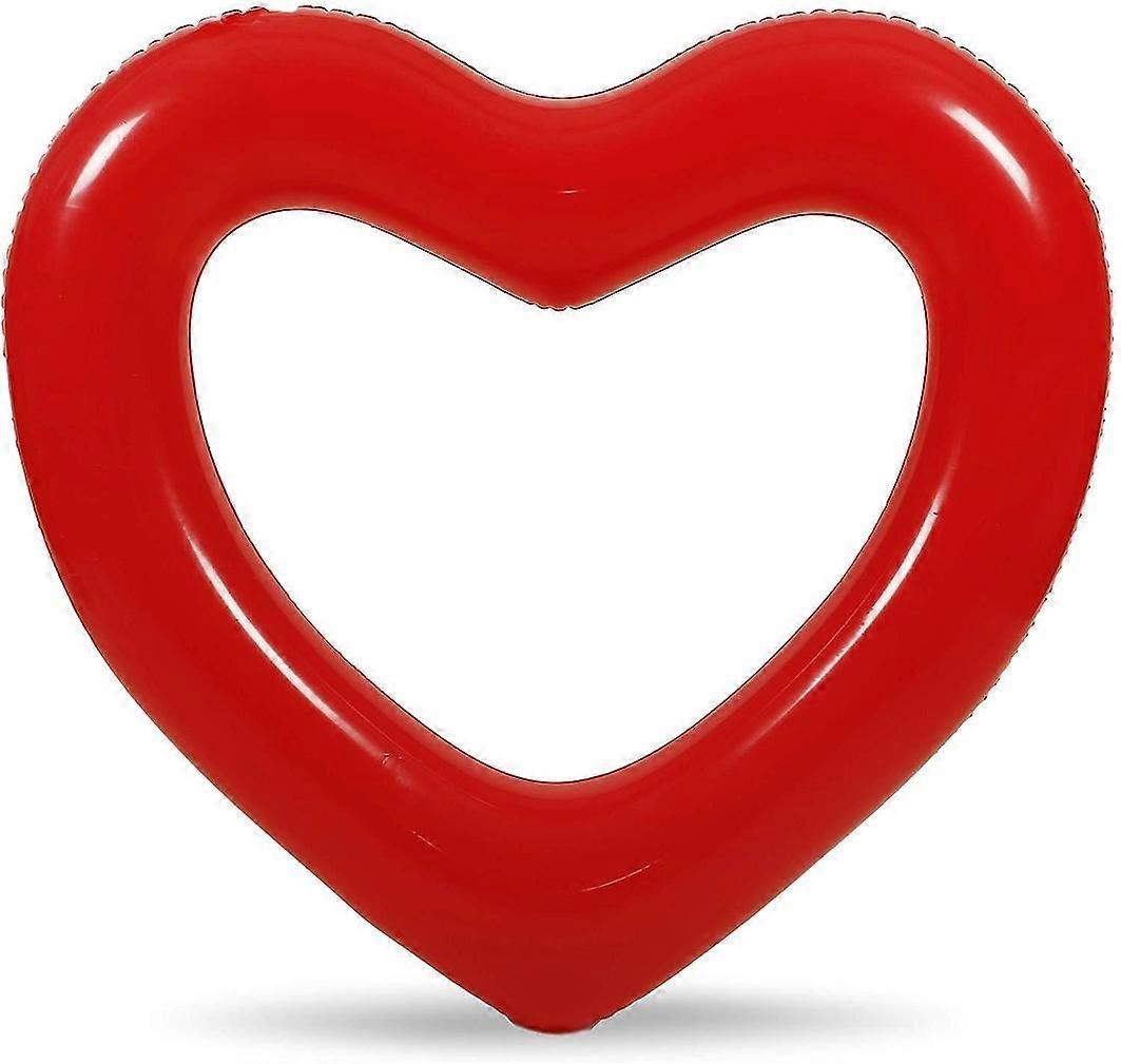 Red Love Heart Swimming Ring Inflatable Pool Float