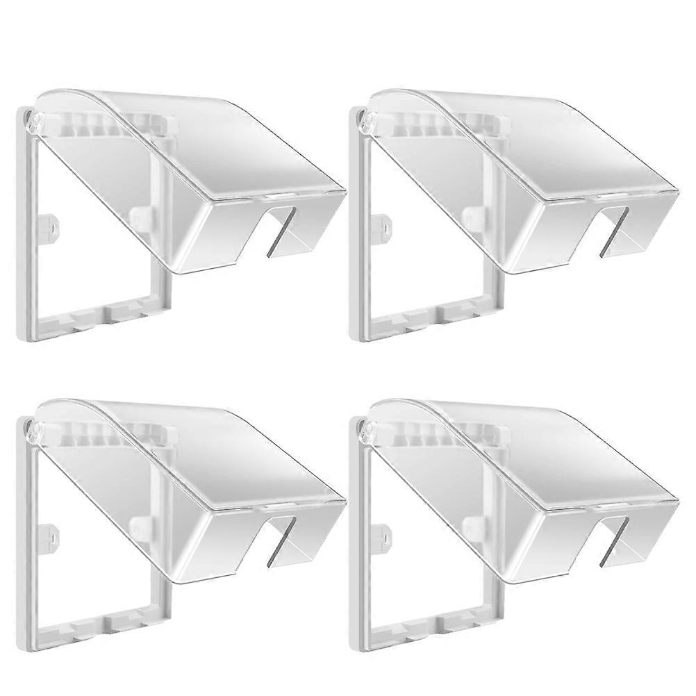 4Pcs Bathroom Socket Protective Cover Light Switch Waterproof Box (Transparent)
