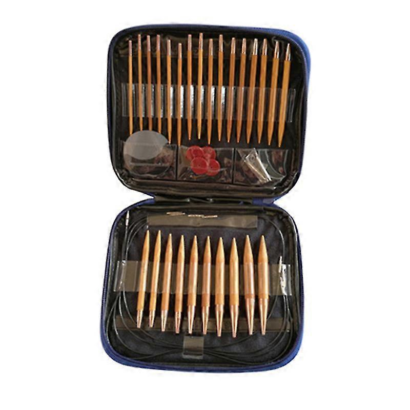13 Ps Knitting Set Bamboo Interchanable Circular Weaving Sewing Crochet Hoo