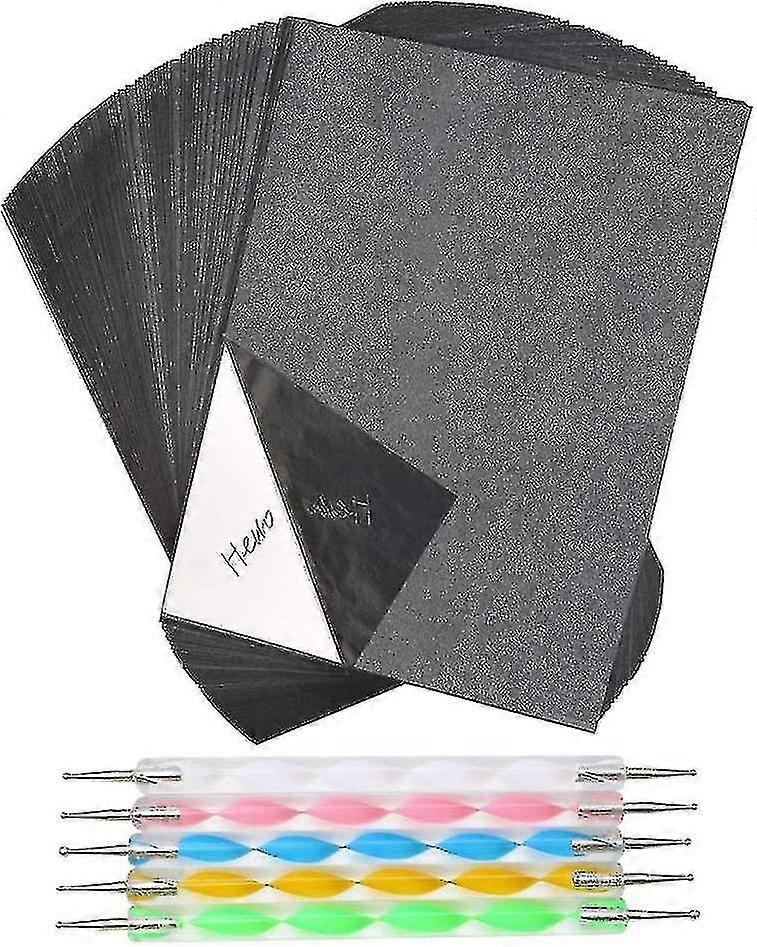 100 Sheets Carbon Paper, A4 Graphite Paper Transfer Paper, Carbon Paper Tracing Paper And Copy Papers With Embossing Pen Set, Idea For Wood, Paper, Ca