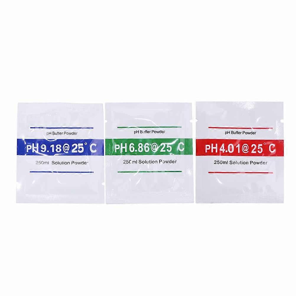 Solution d’étalonnage de PH 3PCS Solution de poudre tampon de PH Solution d’eau distillée en poudre