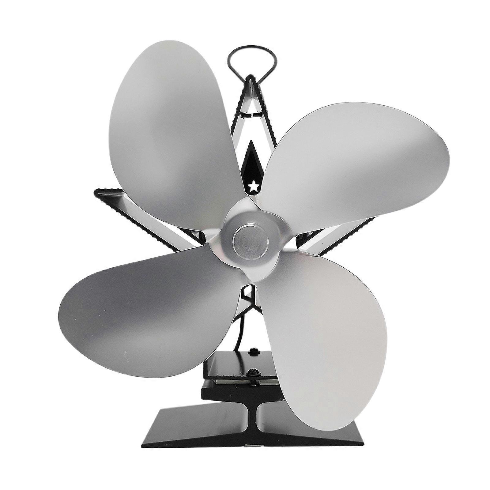 2023 New 4- Leaf Furnace Fan, Without Electricity Multicolored Fireplace Fan, for Herd Wood Stove, More Automatic and Quiet Operation