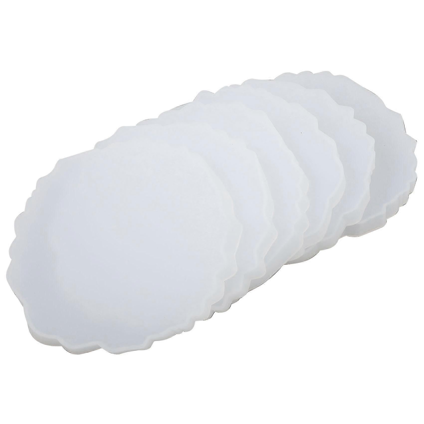 6 Pieces Resin Coaster Mold Silicone Geode Mold Irregular Wave Shape Mold Tray Mold Coaster Casting
