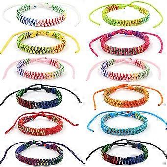 12 pezzi braccialetto neutro amicizia braccialetto cotone e lino braccialetto tessuto a mano dimensioni regolabili 6-11 pollici