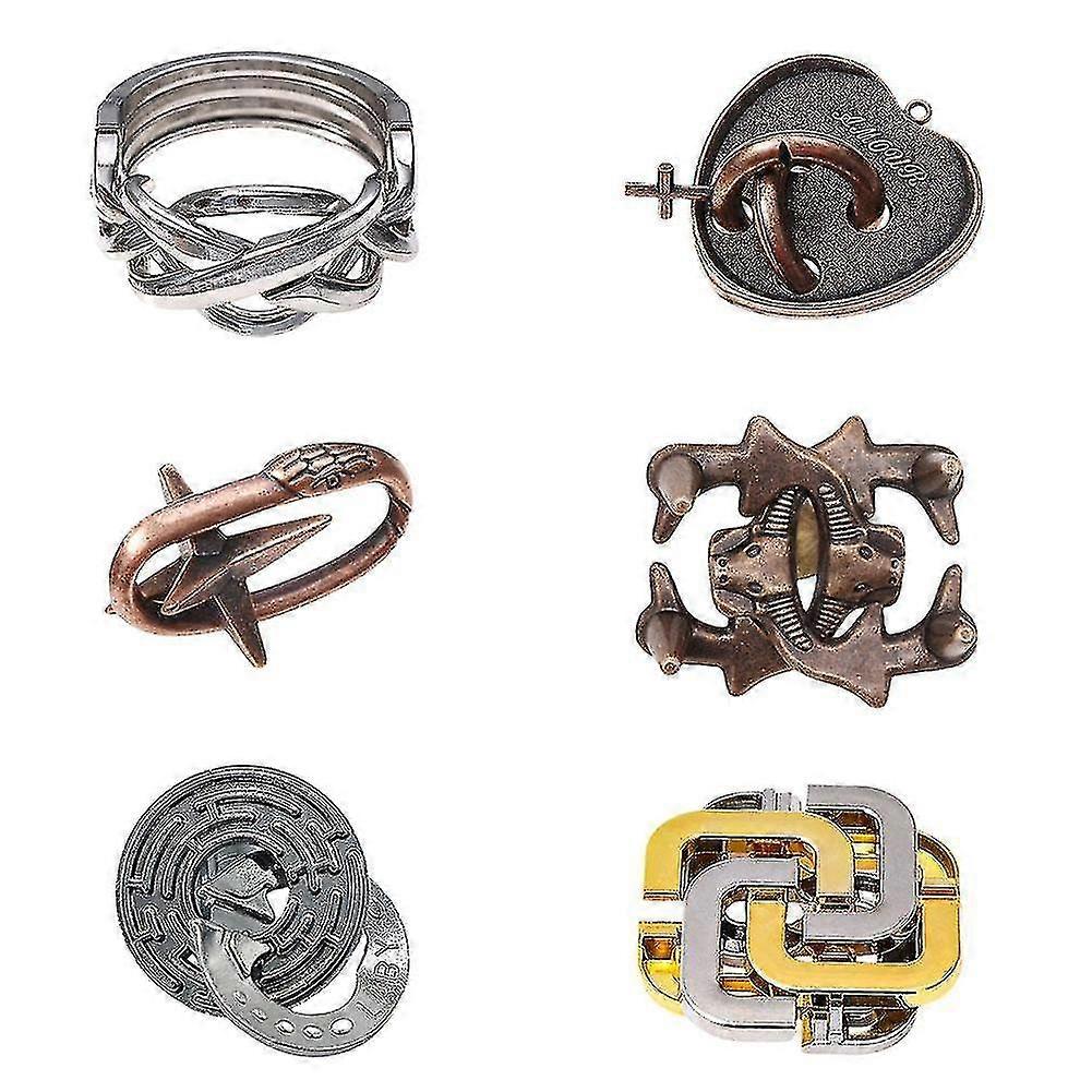 Decompression Toys Brain Tester Key Lock Chinese Puzzle Intelligence Puzzles Iq Test Kids Metal Key Puzzle Iq Puzzle Ring Game