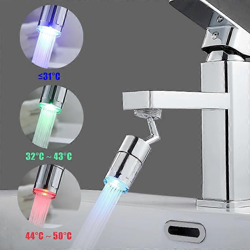 720Kitchen LED Sensor Light Kranik Aerator Regulowany filtr przeciwbryzgowy Kran Łazienka Głowica dyszy prysznicowej Oszczędność wody