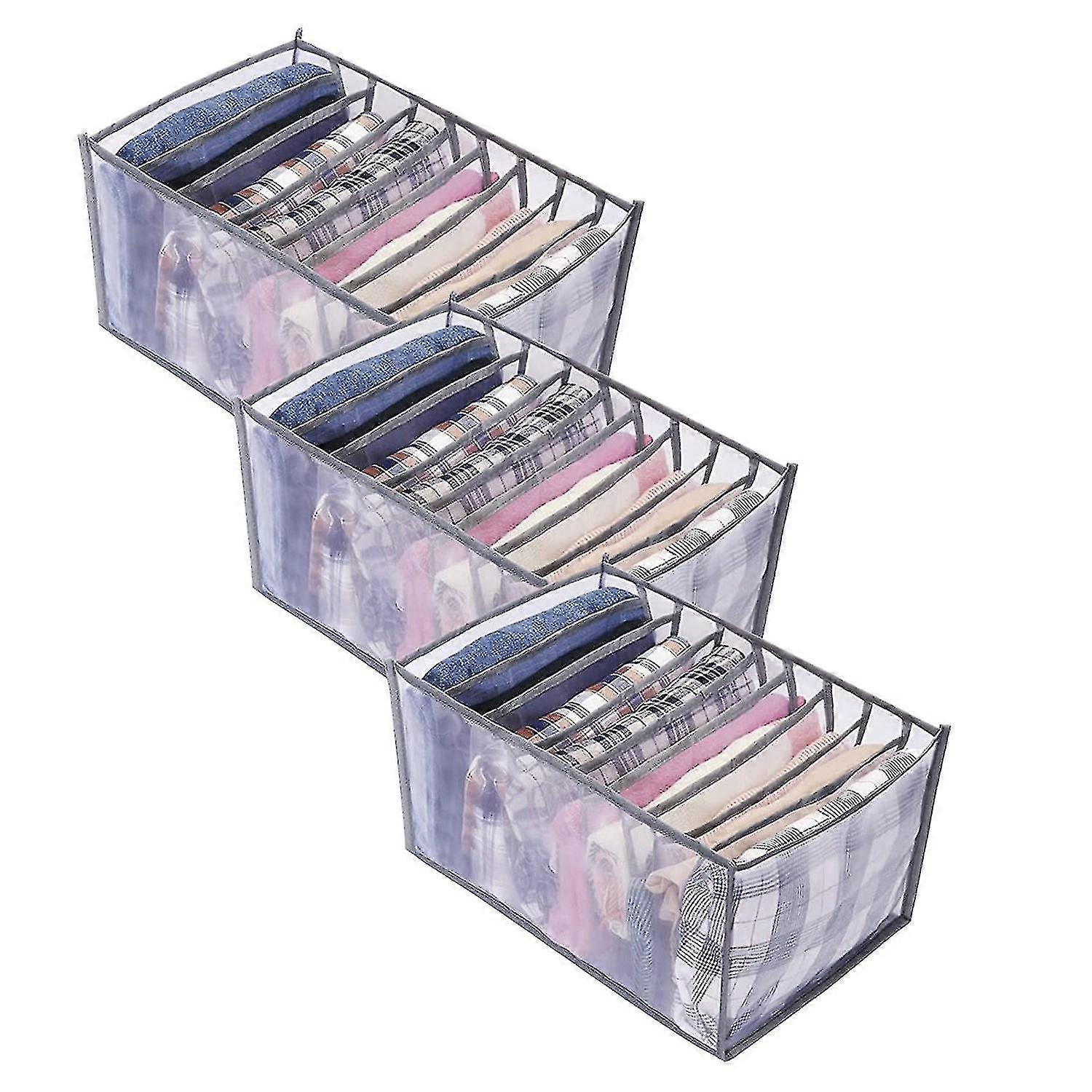 3-pack Washable Clothes Organizer Compatible With Folding Clothes, Clothes Storage