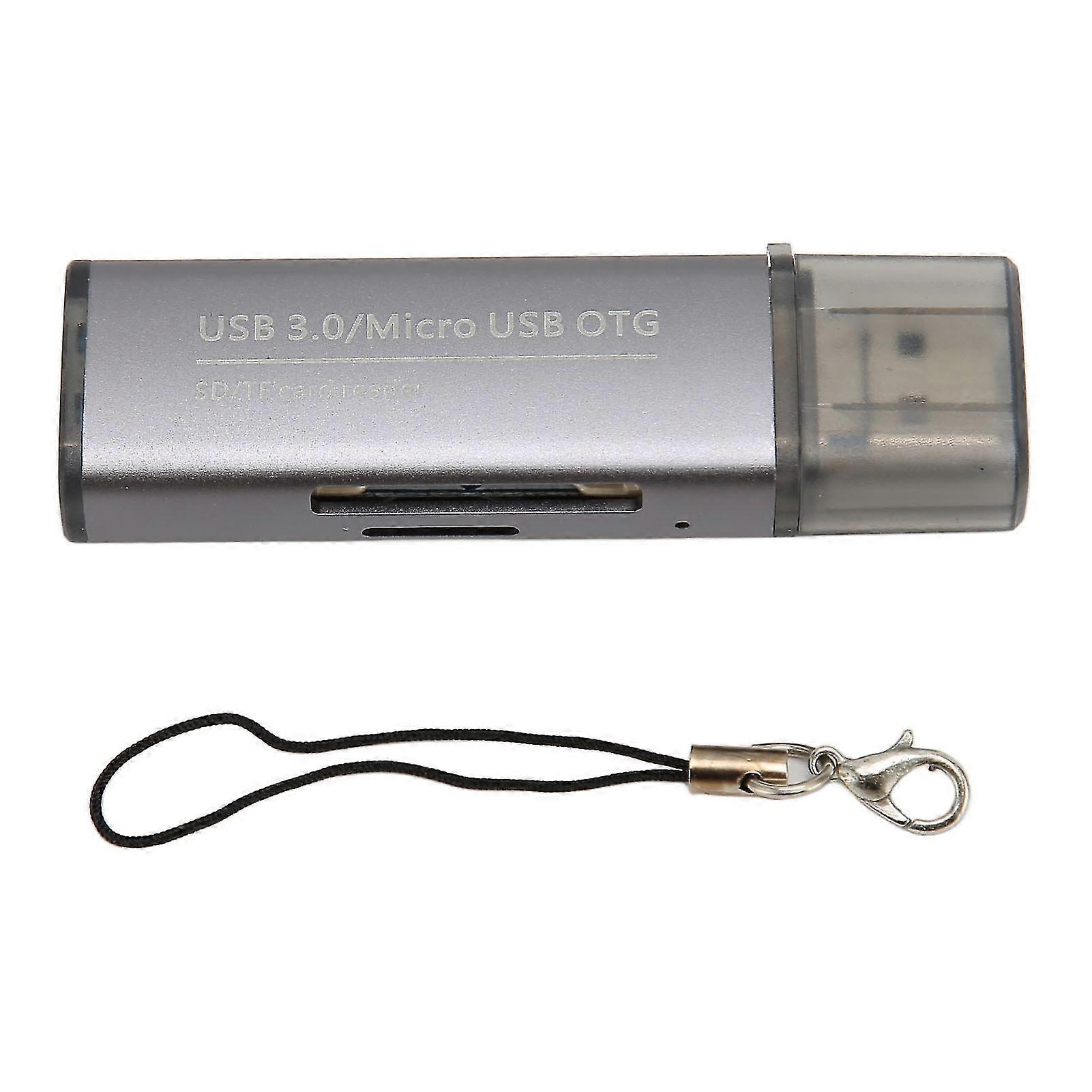 USB 3.0 Memory Card Reader for Micro SD, SDHC, SDXC - 5bps Transfer Rate, 3 in 1 Type A Male/Female and Micro USB Connectivity