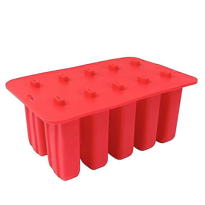 10 Cavity Popsicle Mold, Reusable Summer Silicone Popsicle Mold, Easy Release Ice Cream Mold, with 10 Popsicles