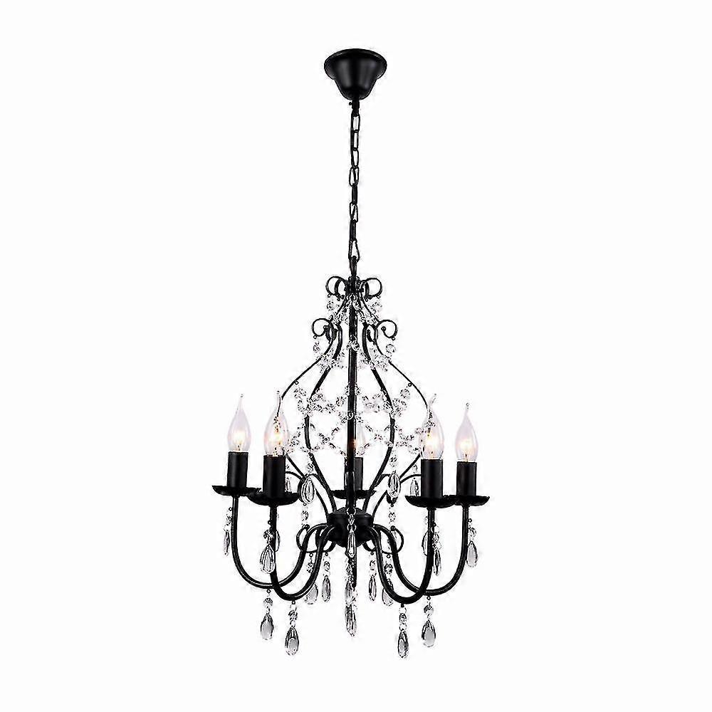 43cm crystal chandelier led black