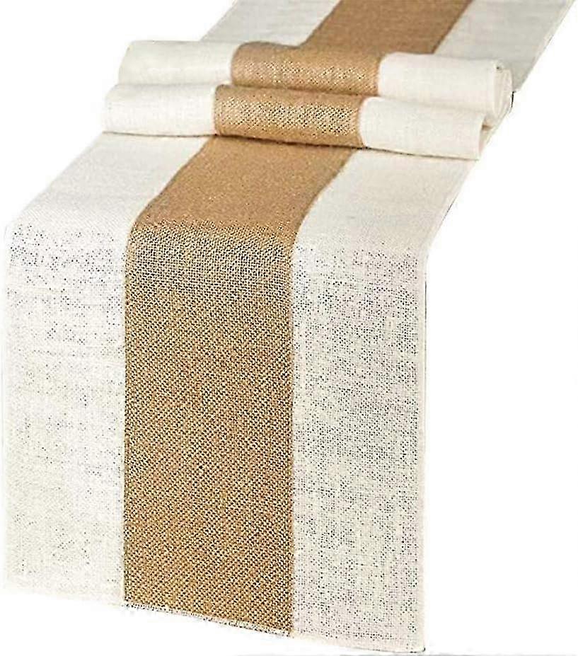 Table Runner, Natural Jute, Vintage Table Runner for Dining Table Non-Slip Table Runner 183*30cm