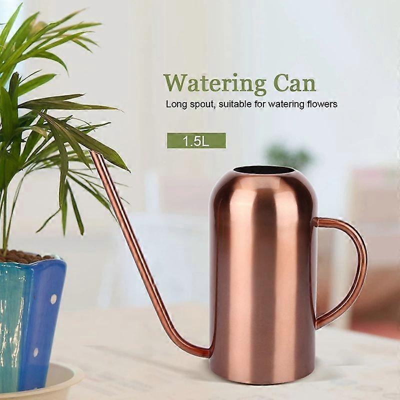 Arrosoir 1,5L Plantes Arrosoir Arrosoir en acier inoxydable Pot d’arrosage à bec long pour jardin Fleurs Plantes Outil d’irrigation
