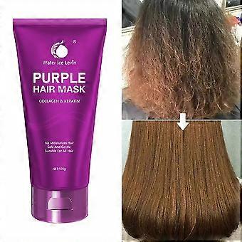 Purple Hair Mask, Deep Repair Keratin and Collagen Hair Mask for Dry, Damaged Hair, Nourish and Brighten Hair, Deep Repair for All Hair Types
