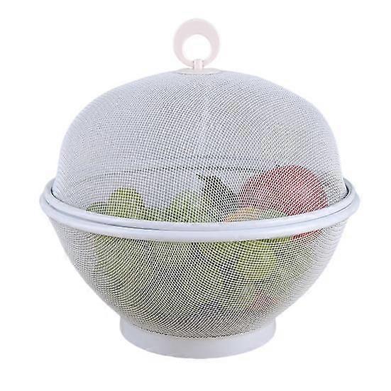 Large Capacity Mesh Fruit Basket with Lid Fly-Proof Fruit Bowl Easy to Clean