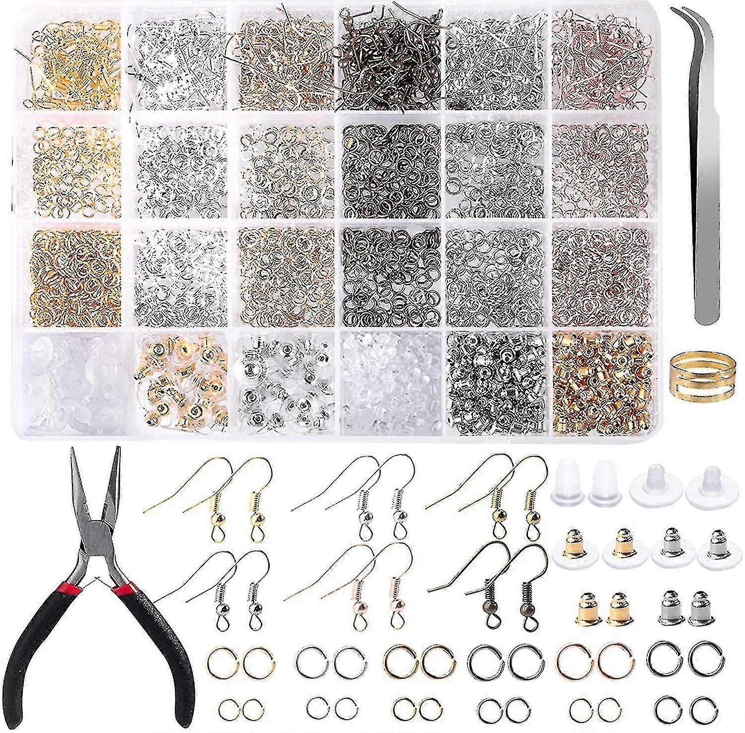 2490 Pieces 6 Colors Earring Clasps Earring HooksRings With Pliers