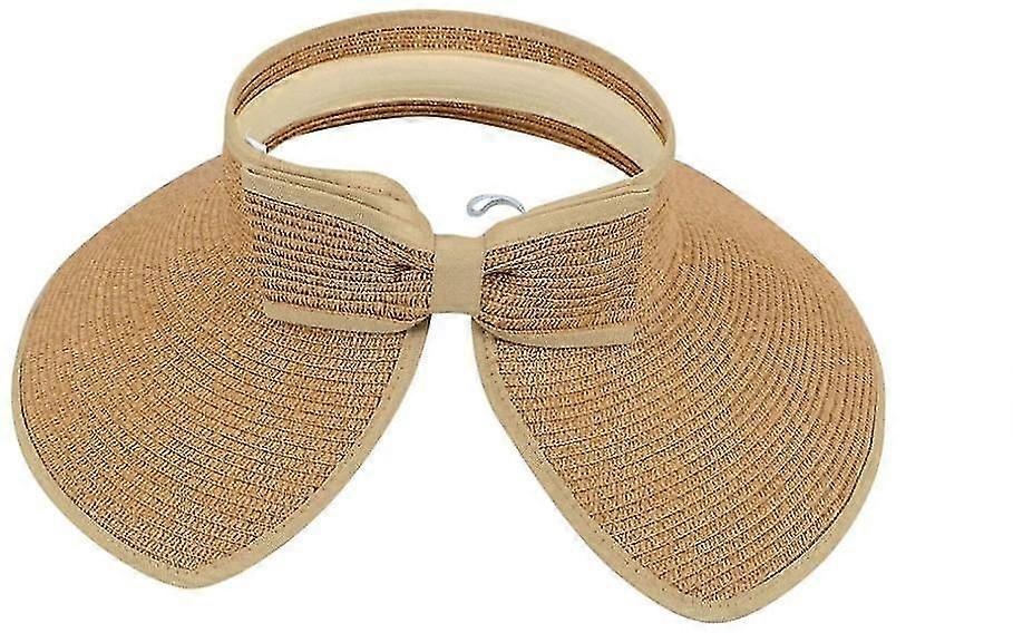 Women's Wide Brim Roll-up Straw Sun Hat Sun Visor