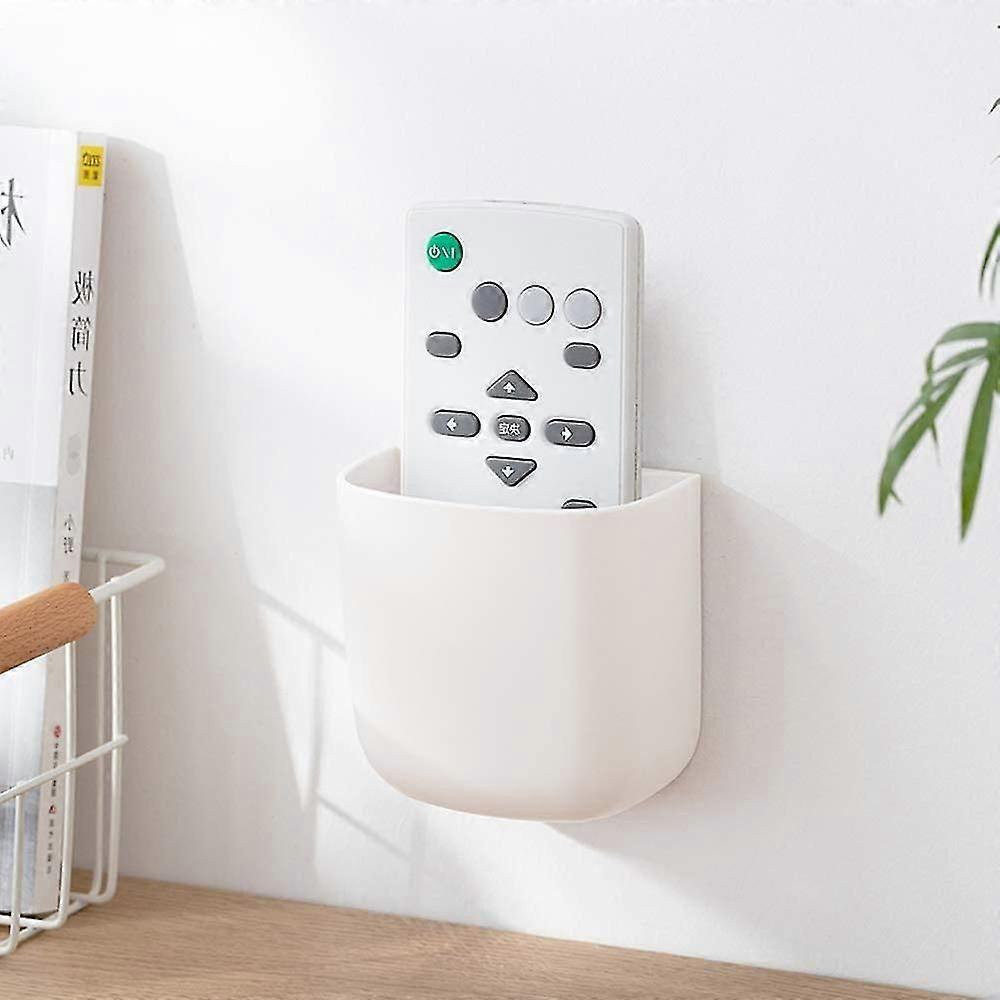 2 Pack Self Adhesive Organizer Storage Box Remote Control Holder Media Organizer For Phone Remote Control Pen, Hole-free