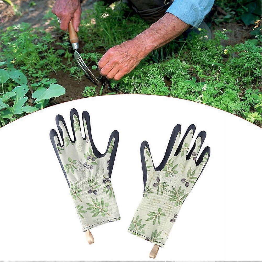 Une paire de femme Long antidérapant imperméable à l’eau anti-crevaison gant jardinage (vert, s)