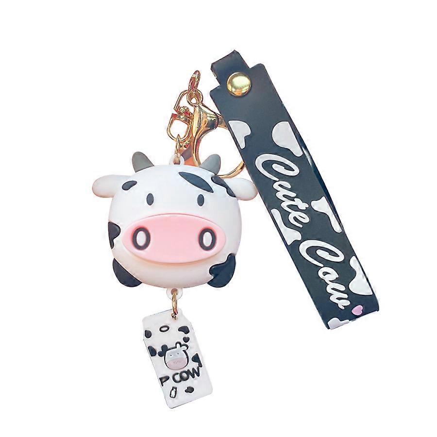 かわいい牛のキーホルダーチャーム愛らしい漫画のペンダントバッグ車のキーホルダーの装飾