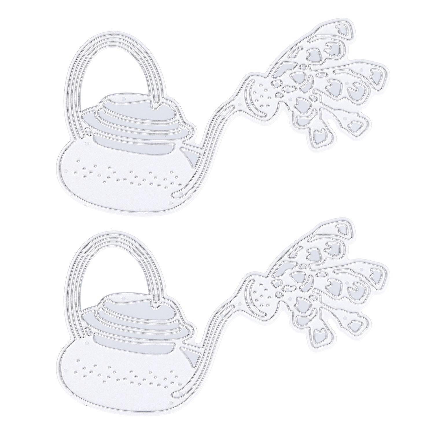 2pcs Metal Die Cutting Watering Can Pattern Convenient Simple DIY Embossing Cut Frames for Scrapbook