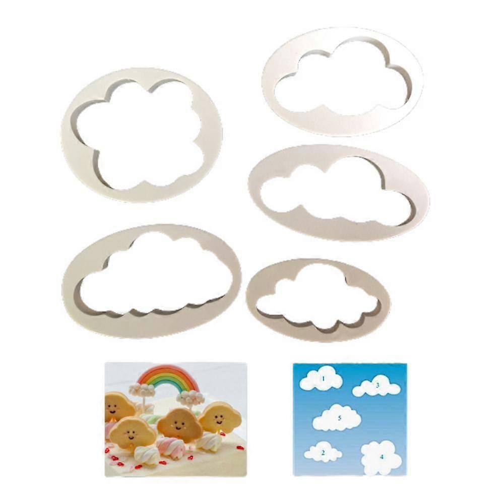 5pcs Different Pattern Plastic Fluffy Cloud Cutters Cookie Cutters Cake Cutters Fondant Cloud Cutters
