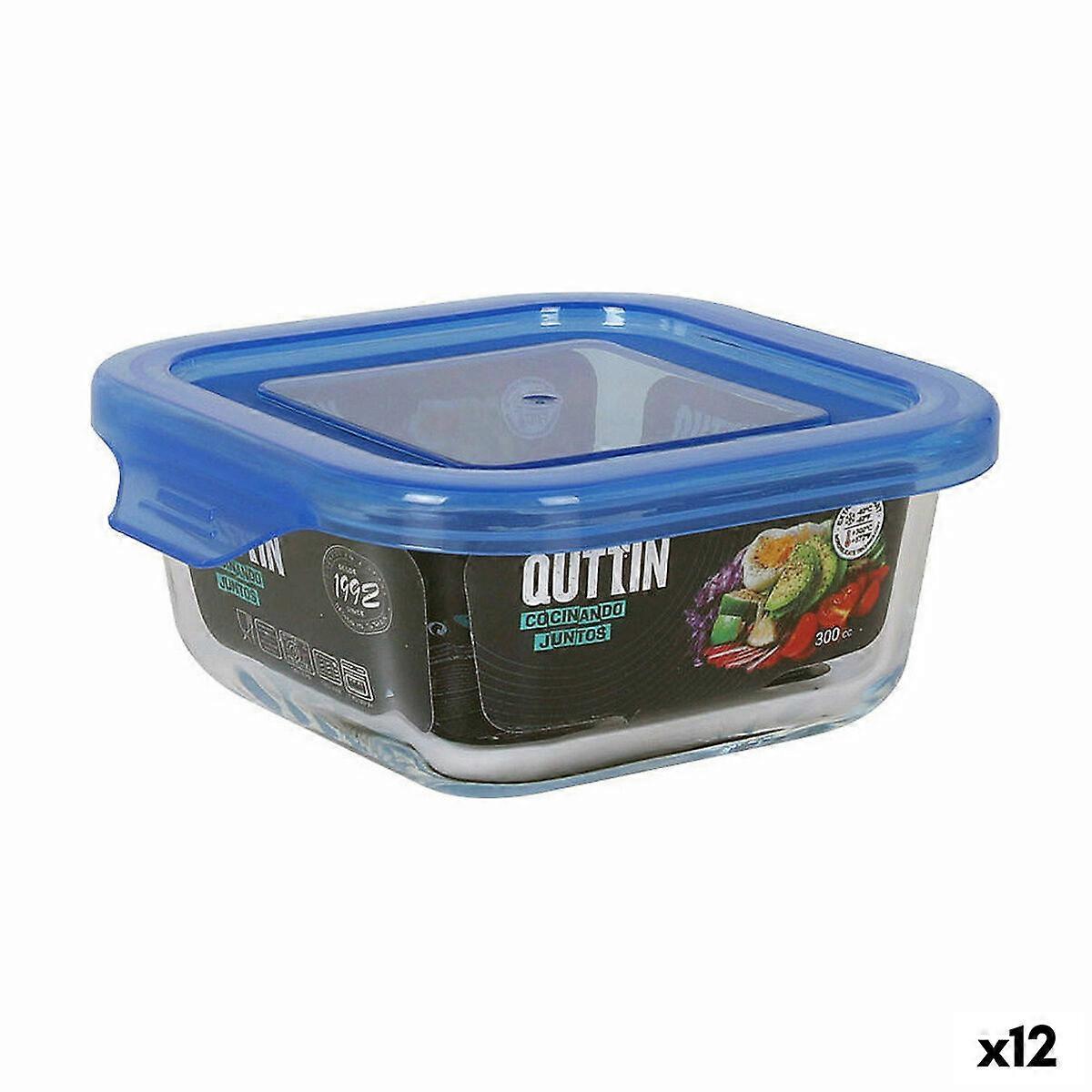 Lunch box Quttin Blue 12 x 12 x 5,3 cm (12 Units)