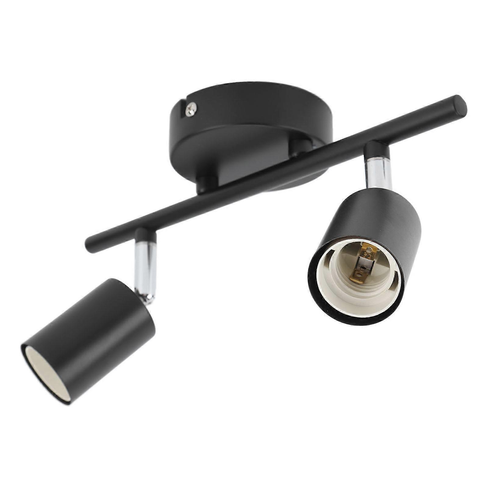 Flush Mount Ceiling Track Light Holder 2 Light Rotating Adjustable Lampholder compatible with E27 Bulb LED Bulbs