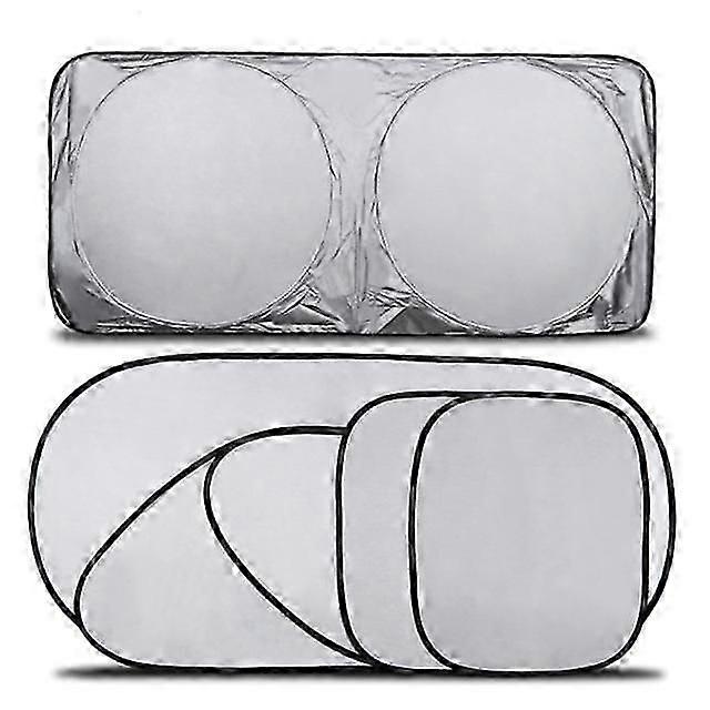 6 Pieces/set Car Sunshade Windshield Covers Auto Window Uv Protection Shield Reflective Sun Block Front Rear Back Side Foldable