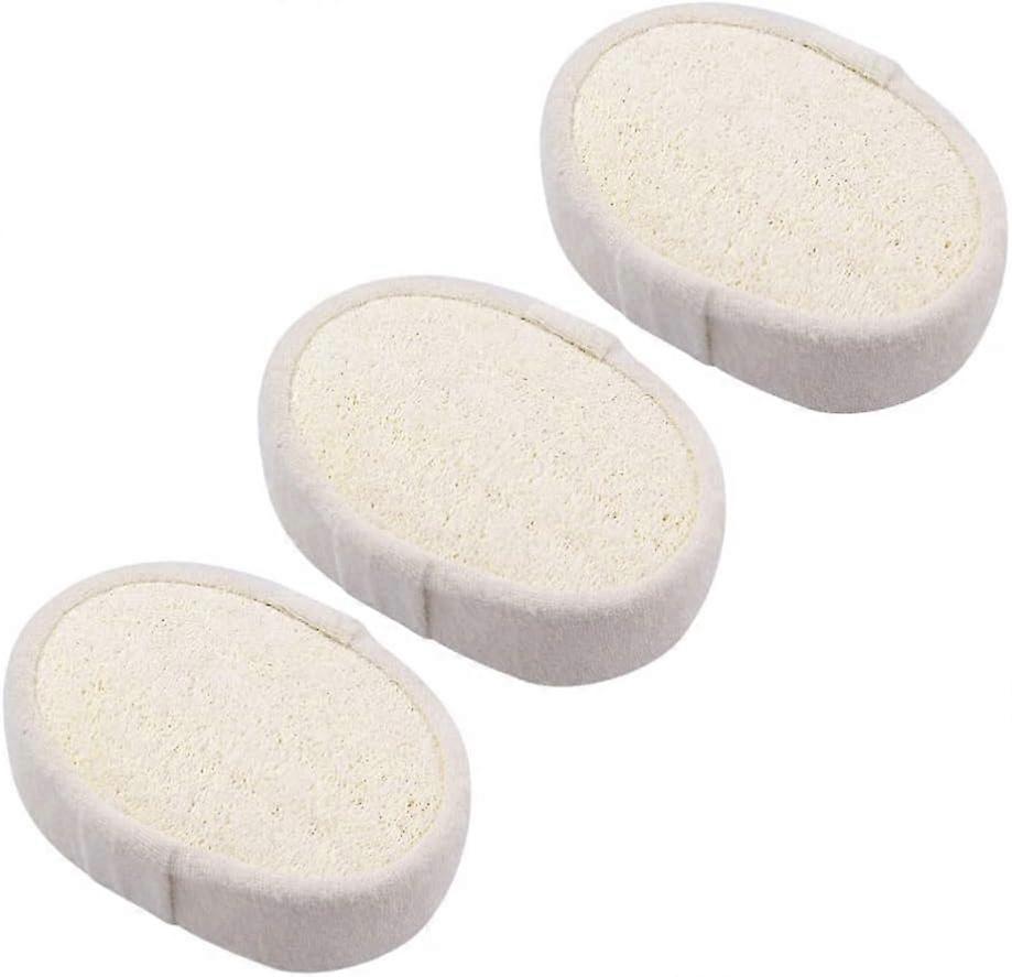 3 Pack Loofah Sponge Pads Natural Exfoliating for Bath Women