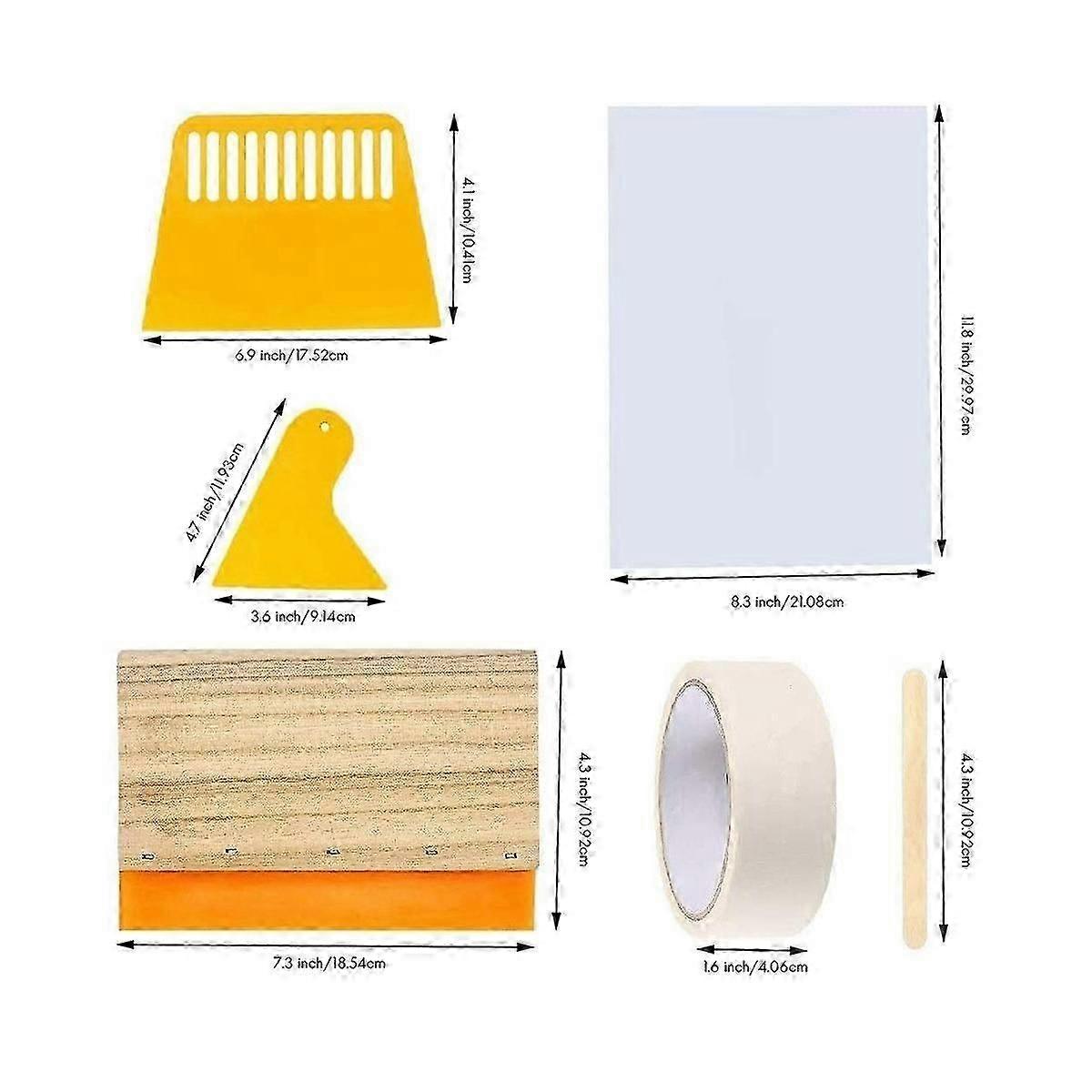 Screen Printing Kit 22 Pcs, Screen Printing Frame with 110 Mesh Screen Printing Squeegees Gloves